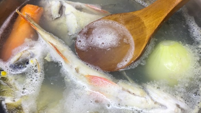 Recept na okounovou rybí polévku s kaviárem