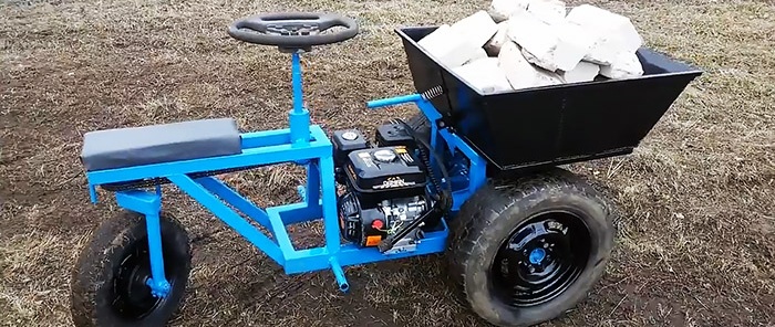 Voiture à essence faite maison avec des commandes étonnantes et simples