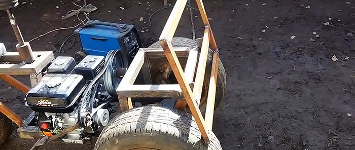 Homemade gasoline car with amazing and simple controls