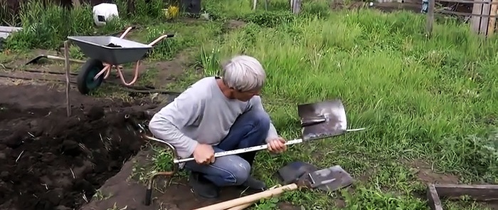 How to make a special shovel for those who have back pain 2 options