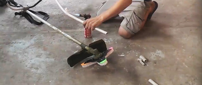 How to make a turbo brush for a trimmer that washes everything