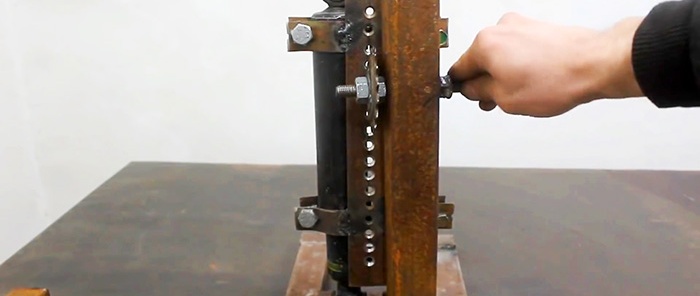 Drill stand for drill from old shock absorbers
