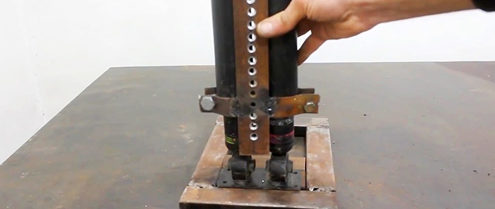 Drill stand for drill from old shock absorbers