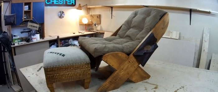 Hoe je met eenvoudig gereedschap een coole loungestoel maakt