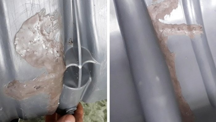 Hur man återställer en plastskyffel med nikromtråd och lim