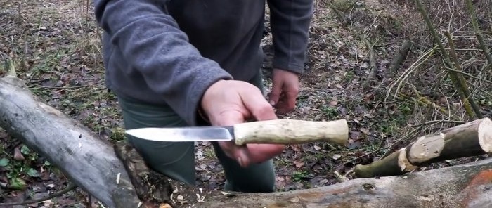 Den enkleste monteringen av et knivhåndtak uten lim