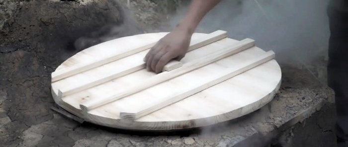 Como fazer tampa de madeira para caldeirão de fumeiro ou tandoor sem cola, pregos e parafusos
