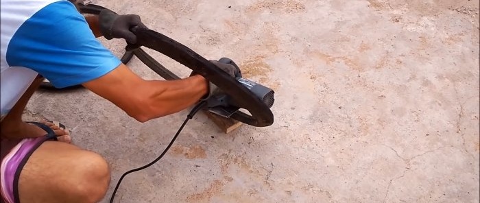 Making a garden chair from old tires