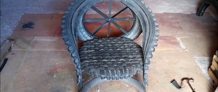 Kerti szék készítése régi gumikból