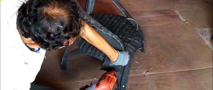 Fabriquer une chaise de jardin avec de vieux pneus