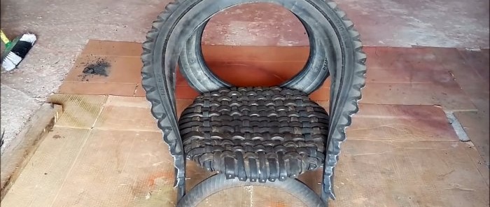 Sodo kėdės gamyba iš senų padangų