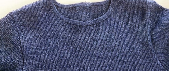 Sådan indsnævrer du halsudskæringen på en sweater eller T-shirt med dine egne hænder