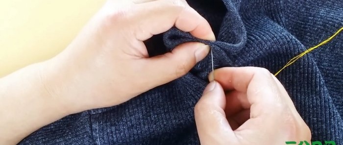 How to narrow the neckline of a sweater or T-shirt with your own hands