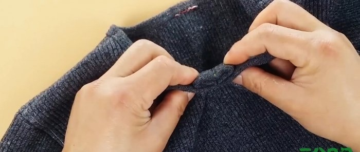 How to narrow the neckline of a sweater or T-shirt with your own hands