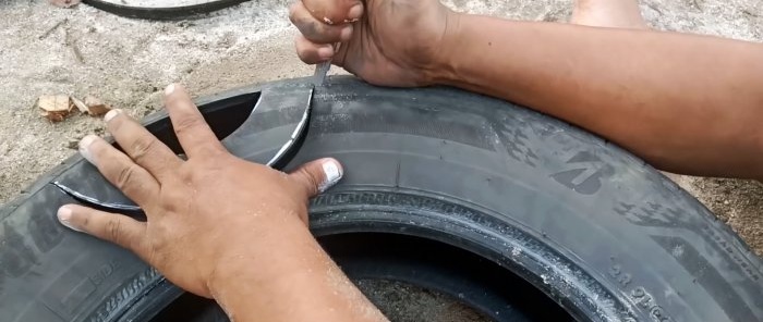 Cómo hacer un tanque de agua con un neumático viejo.