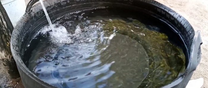 Jak vyrobit nádrž na vodu ze staré pneumatiky