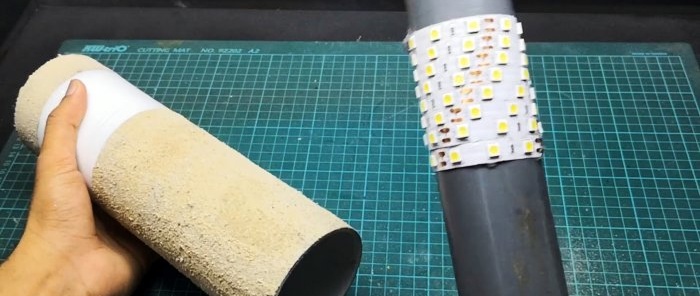 Van PVC-buizen maken wij een eenvoudige LED-tuinlamp