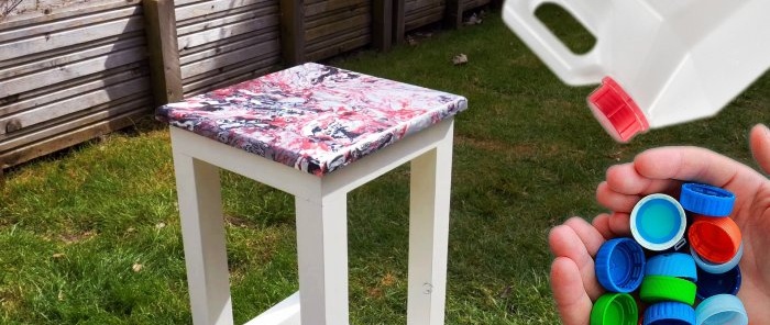 Comment fabriquer un siège de tabouret à partir de couvercles et de bidons en plastique