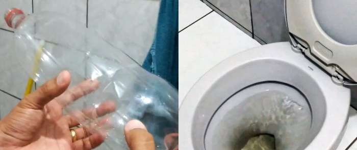 Как да отпушите тоалетна с пластмасова бутилка