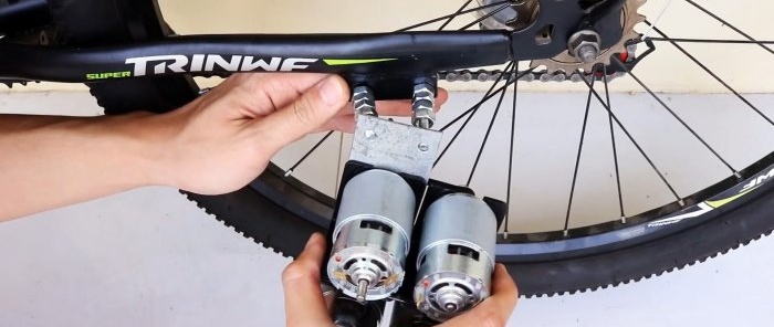 How to make a powerful electric bike using 4 low-power motors