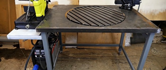 From an old hub we make a workbench with a rotating platform for welding work