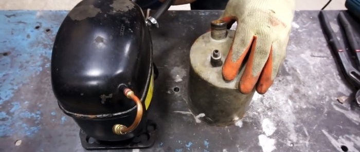 Making a powerful burner from the refrigerator compressor
