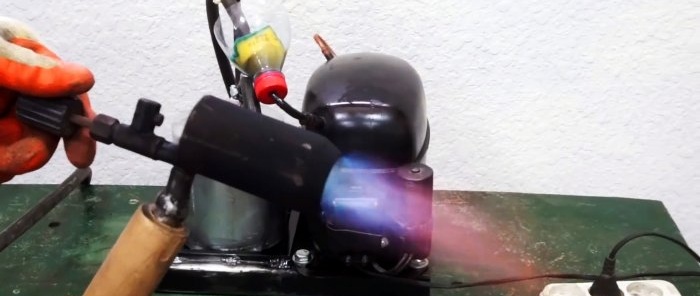Fer un cremador potent a partir del compressor de la nevera