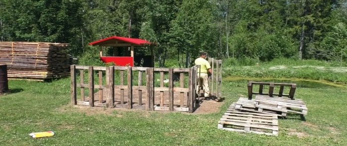 Kako izgraditi jeftin veliki bazen od paleta za 1 dan