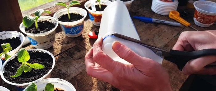 6 herramientas de jardín gratuitas hechas con botellas de leche