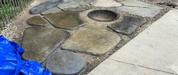 How to make imitation flat cobblestones from cement