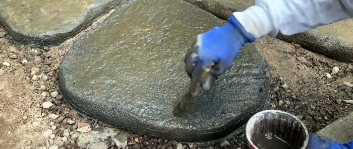 كيفية صنع الحجارة المسطحة المقلدة من الأسمنت
