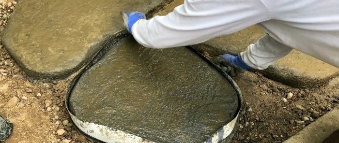 How to make imitation flat cobblestones from cement