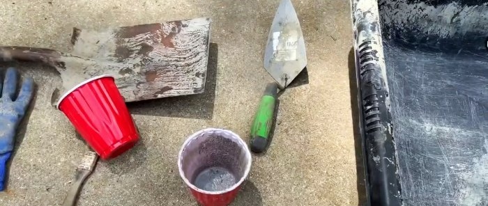 Cómo hacer imitación de adoquines planos a partir de cemento.