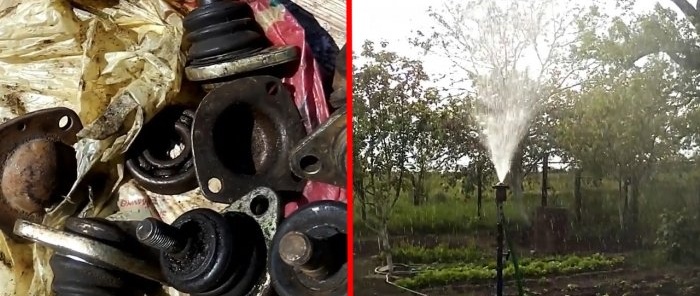 How to make a trouble-free irrigation sprinkler from a ball joint