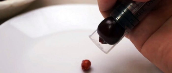 How to make a cherry pitter from a syringe