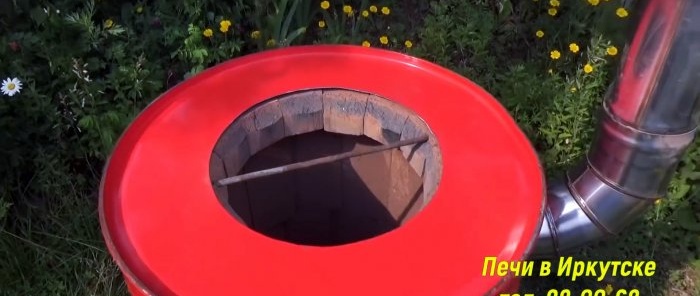Membuat tandoor dari tong dengan bahagian bawah terlindung tanpa mortar