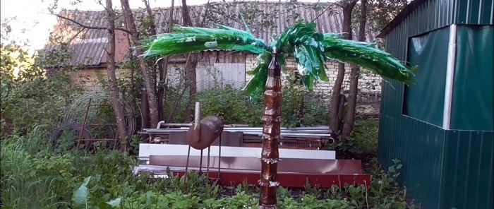 Hvordan lage et vakkert palmetre til hagen fra PET-flasker