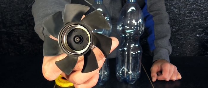 Πώς να φτιάξετε μια ισχυρή ηλεκτρική σκούπα 12 V από πλαστικά μπουκάλια
