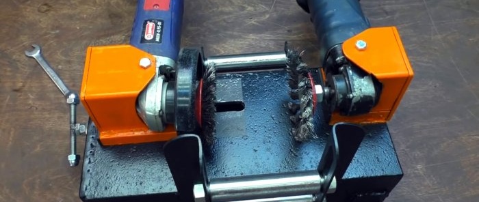 Esta máquina trituradora limpia tuberías oxidadas en poco tiempo