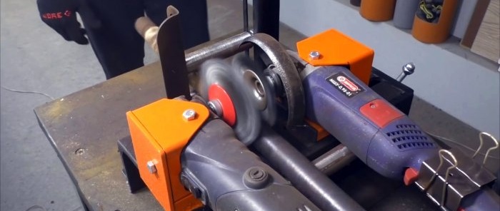 This grinder machine cleans rusty pipes in no time
