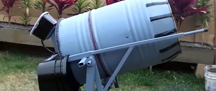Com fer una formigonera amb un mecanisme plegable a partir d'un barril