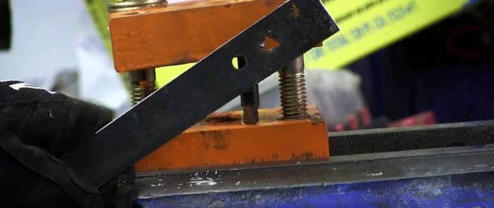 How to make a triangular hole in thick steel