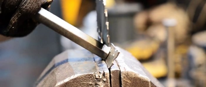 How to make a reliable drill with overhead blades from a saw blade