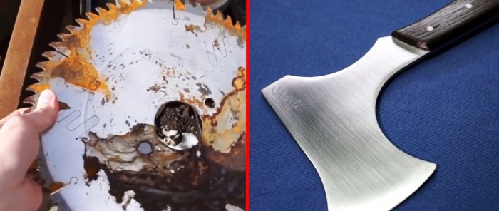 Kā no veca diska izgatavot vieglu kempinga cirvi bez kalšanas vai termiskās apstrādes