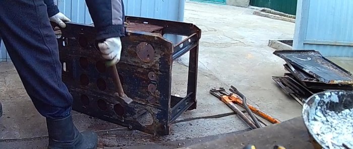 Hur mycket kan man tjäna på att plocka isär en gammal gasolkamin för metallskrot?
