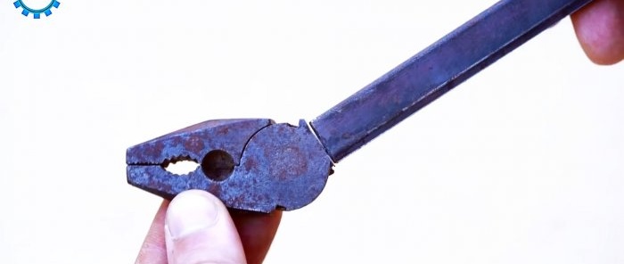 Manual hole punch for tin from broken pliers