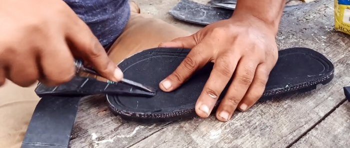 วิธีทำรองเท้าแตะจากยางเก่าให้เป็นนิรันดร์