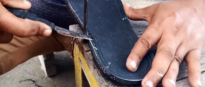 Como fazer chinelos eternos com um pneu velho