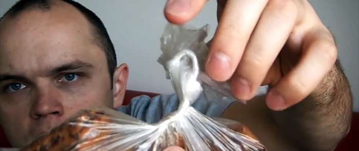 How to quickly and easily untie a knot on a plastic bag