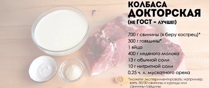 Nije teško napraviti kuhanu kobasicu kod kuće prema SSSR GOST-u, ali sjećanje na okus djetinjstva je neprocjenjivo